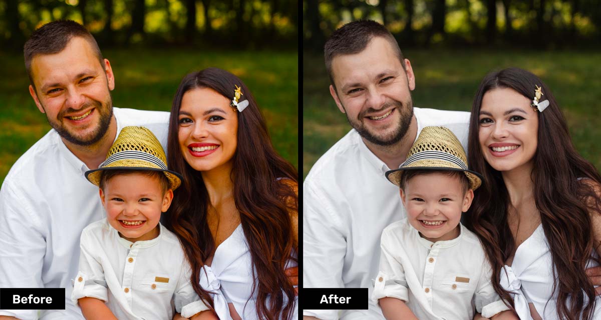 Family portraits editing and retouching