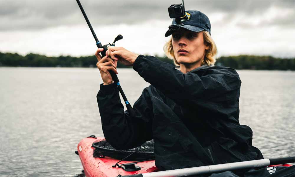 kayaking with body-mounted action camera
