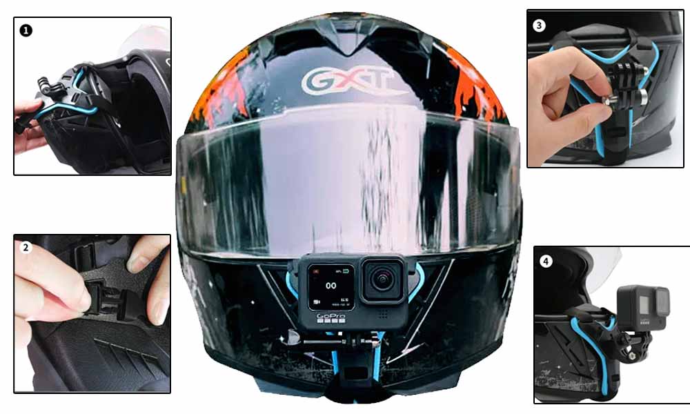 SUREWO Motorcycle Helmet Chin Strap Mount